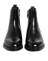 Dolce & Gabbana Black Chelsea Leather Mid Calf Boots Shoes
